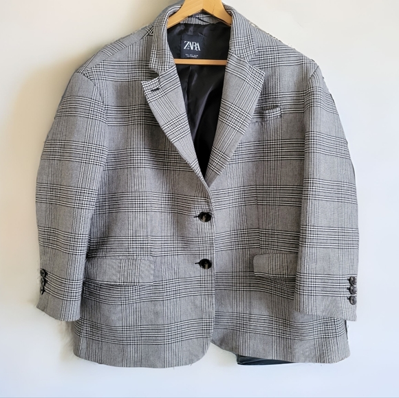 Zara Oversized Check Blazer - Picture 3 of 16